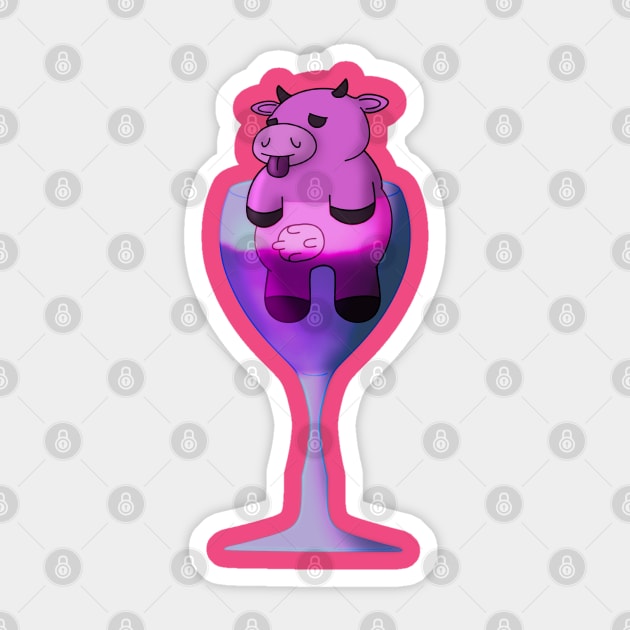 Wine o’Clock! - CowLick! Sticker by Atomic Lunchbox